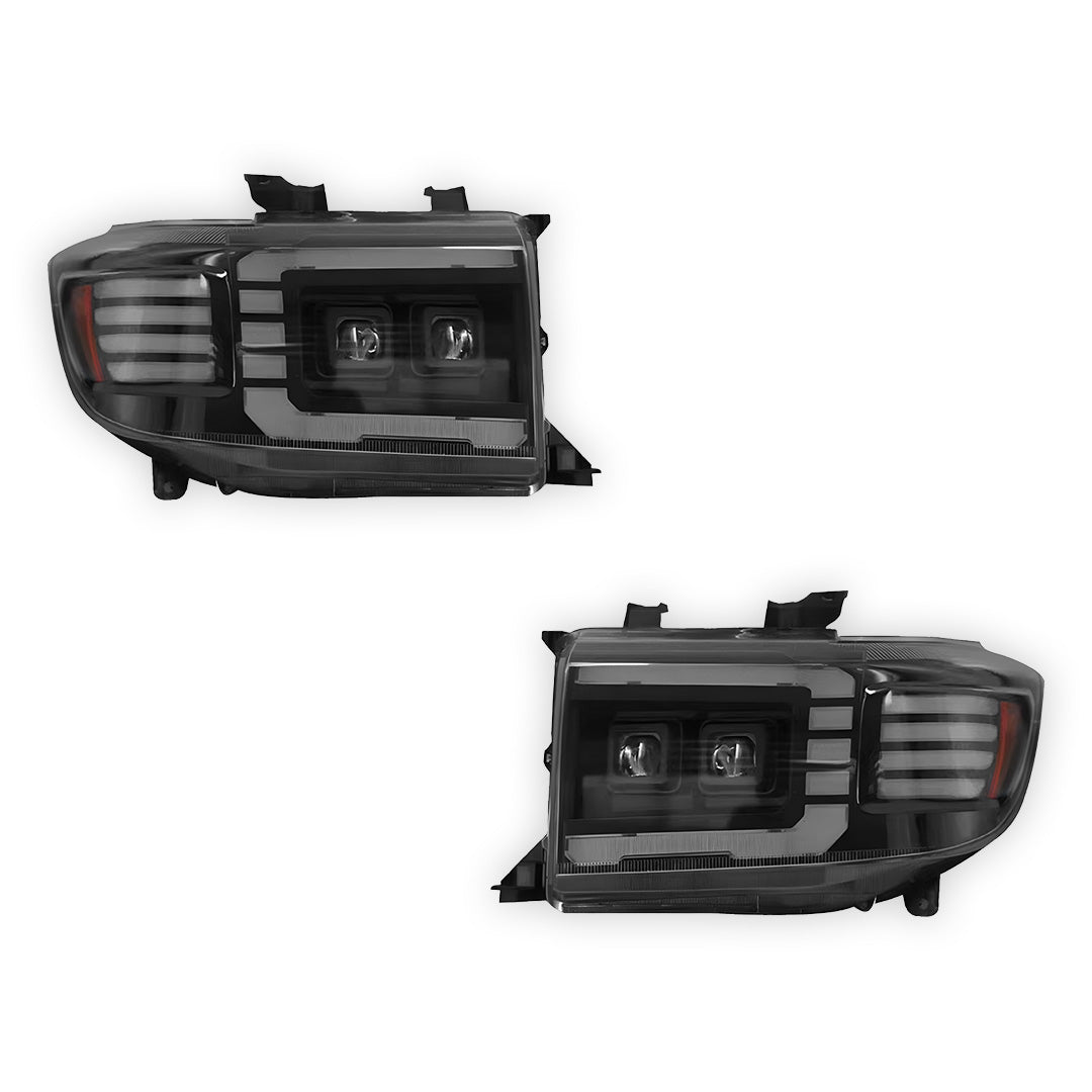 Toyota LandCruiser VDJ 70 / 76 / 78 / 79 Series (2007 - 2023) C Style DRL LED Headlights LH + RH