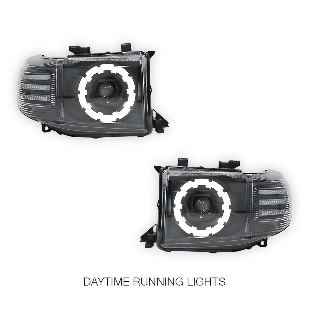 Toyota LandCruiser VDJ 70 / 76 / 78 / 79 Series (2007 - 2023) LED Halo Ring Headlights LH + RH