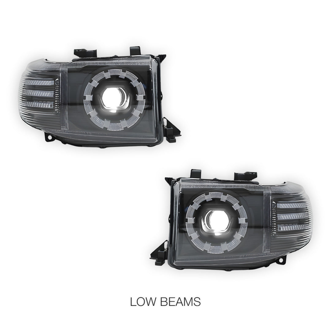 Toyota LandCruiser VDJ 70 / 76 / 78 / 79 Series (2007 - 2023) LED Halo Ring Headlights LH + RH