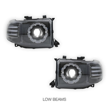 Toyota LandCruiser VDJ 70 / 76 / 78 / 79 Series (2007 - 2023) LED Halo Ring Headlights LH + RH