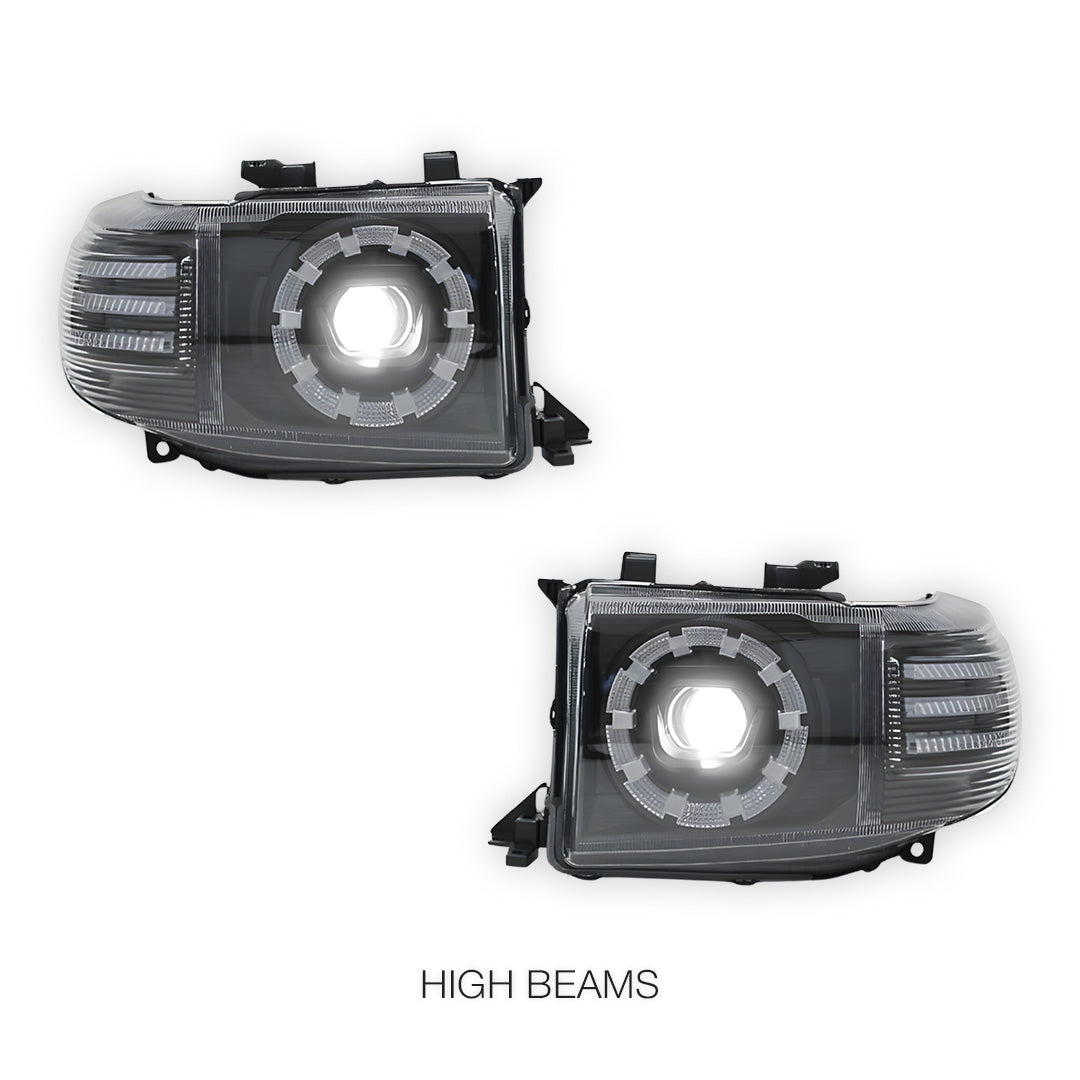 Toyota LandCruiser VDJ 70 / 76 / 78 / 79 Series (2007 - 2023) LED Halo Ring Headlights LH + RH