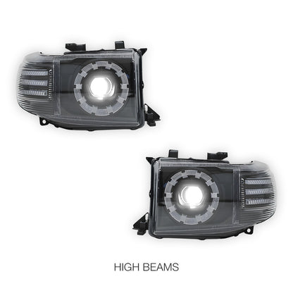 Toyota LandCruiser VDJ 70 / 76 / 78 / 79 Series (2007 - 2023) LED Halo Ring Headlights LH + RH