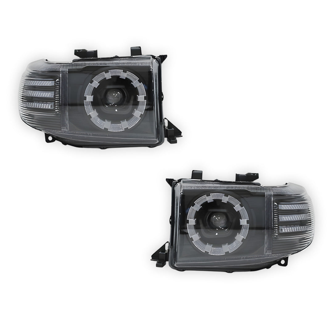 Toyota LandCruiser VDJ 70 / 76 / 78 / 79 Series (2007 - 2023) LED Halo Ring Headlights LH + RH