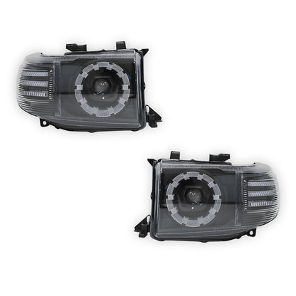 Toyota LandCruiser VDJ 70 / 76 / 78 / 79 Series (2007 - 2023) LED Halo Ring Headlights LH + RH