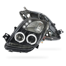 Toyota Yaris NCP90R / NCP91R Hatch (2005 - 2008) Black CCFL Angel Eyes Projector Headlights LH + RH