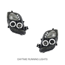 Toyota Yaris NCP90R / NCP91R Hatch (2005 - 2008) Black CCFL Angel Eyes Projector Headlights LH + RH