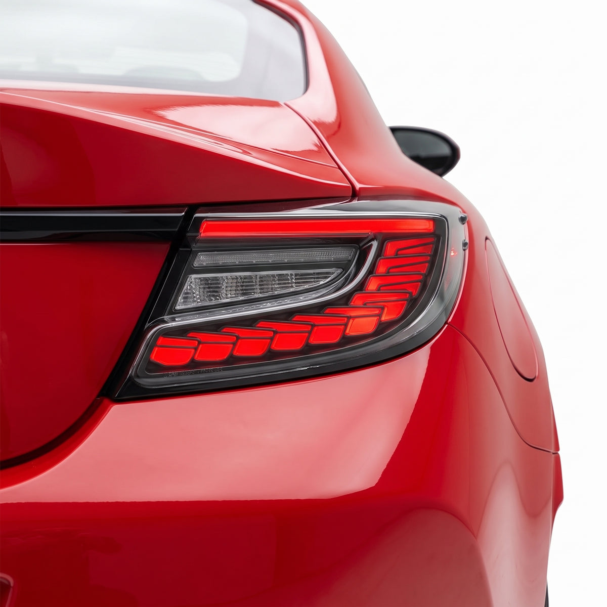 Toyota 86 2nd Gen. (2022 - 2024) Clear Red Dragon-Scale Style Sequential LED Tail Lights LH + RH installed