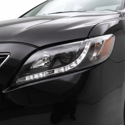 Toyota Camry XV40 (2006 - 2009) DRL Projector Headlights LH + RH installed close-up