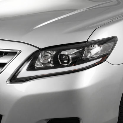 Toyota Camry XV40 (2010 - 2011) LED Headlights Halo DRL  LH + RH installed close-up