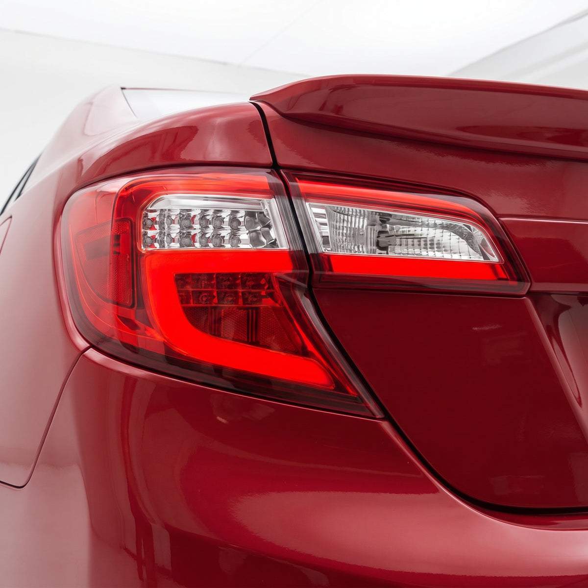 Toyota Camry XV50 (2012 - 2015) 3D LED Stripe Bar Tail Lights LH + RH installed close-up