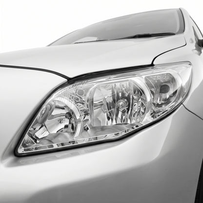 Toyota Corolla E150 (2010 - 2013) OEM Style Non-Xenon Headlights LH + RH installed close-up