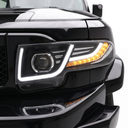 Toyota FJ Cruiser GSJ10R / GSJ15R (2007 - 2015) LED Headlights Halo DRL with Grille  LH + RH installed close-up