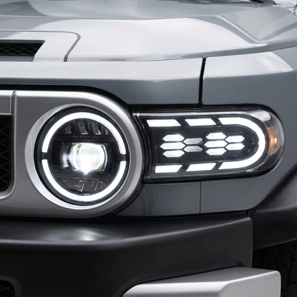 Toyota FJ Cruiser (2007 - 2020) Sequential Hexangonal Projector Headlights LH + RH