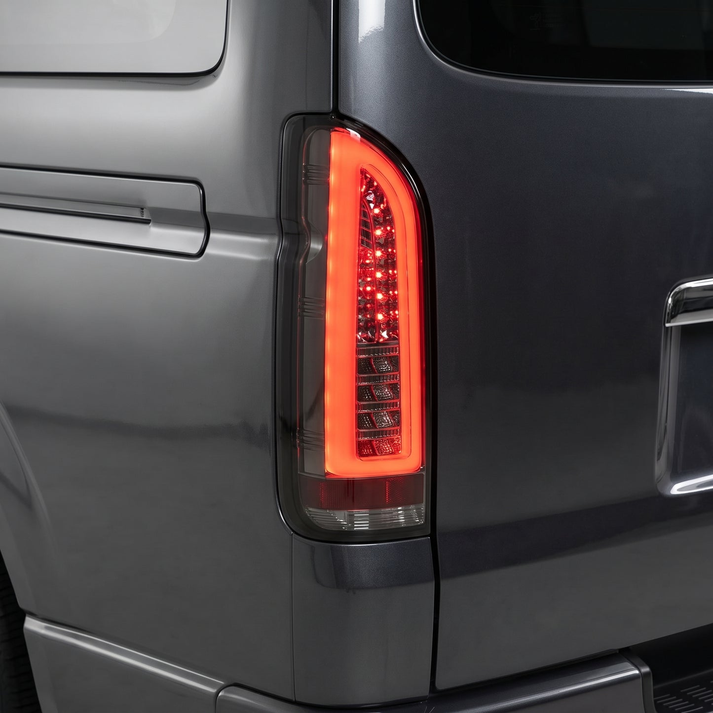 Toyota HiAce H200 (2005 - 2018) Smoked Black Full 3D LED Stripe Tail Lights LH + RH