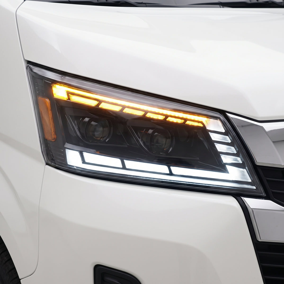 Toyota HiAce H300 (2019 - 2023) LED Animation DRL Headlights LH + RH installed