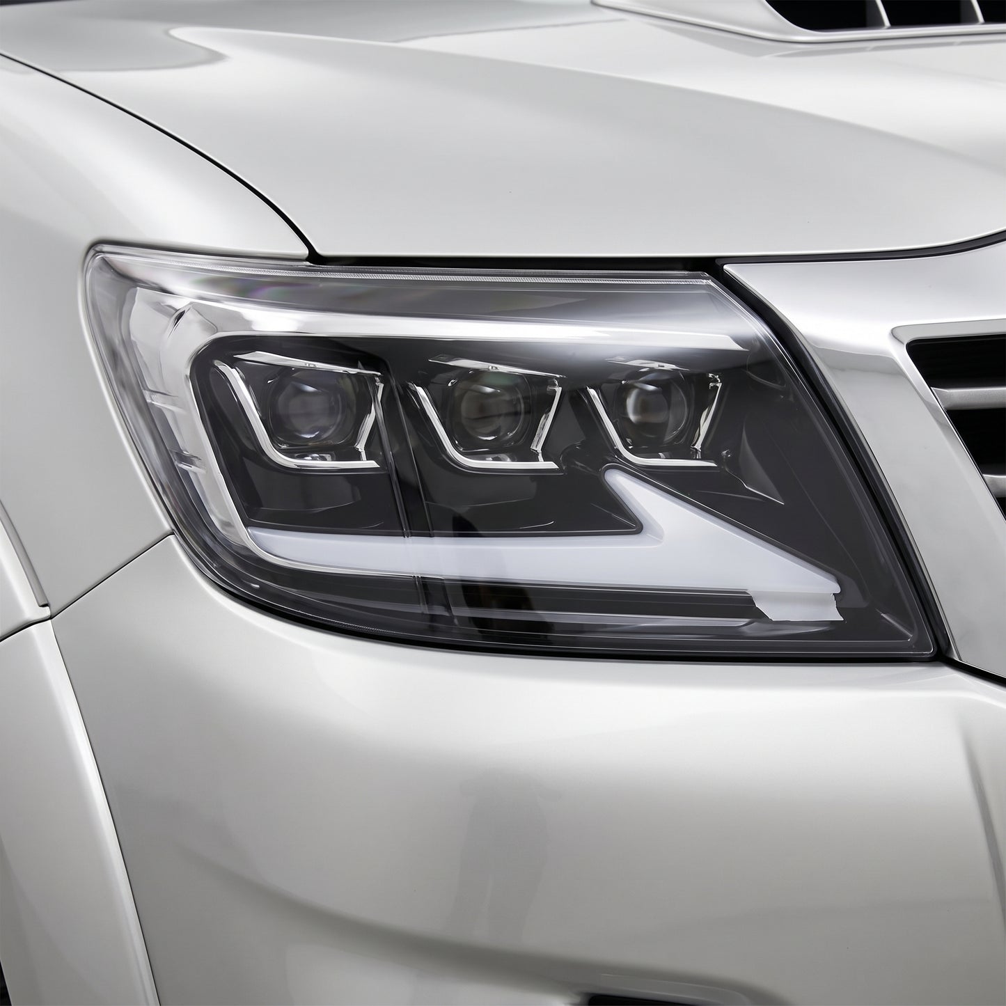 Toyota HiLux N70 Facelift (2011 - 2015) Triple Lens LED DRL Headlights LH + RH