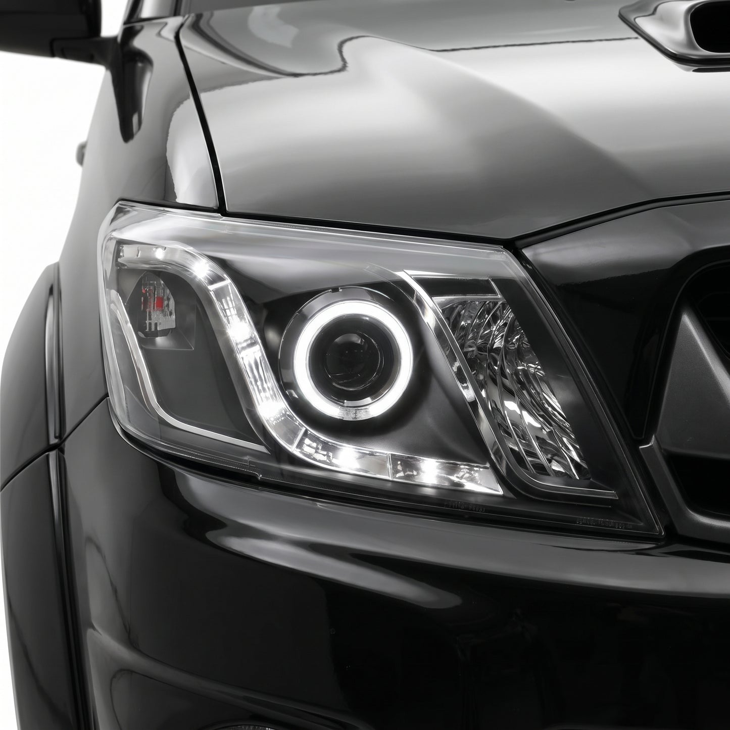 Toyota HiLux Vigo N70 (2011 - 2015) CCFL Angel-Eyes LED DRL Projector Headlights LH + RH