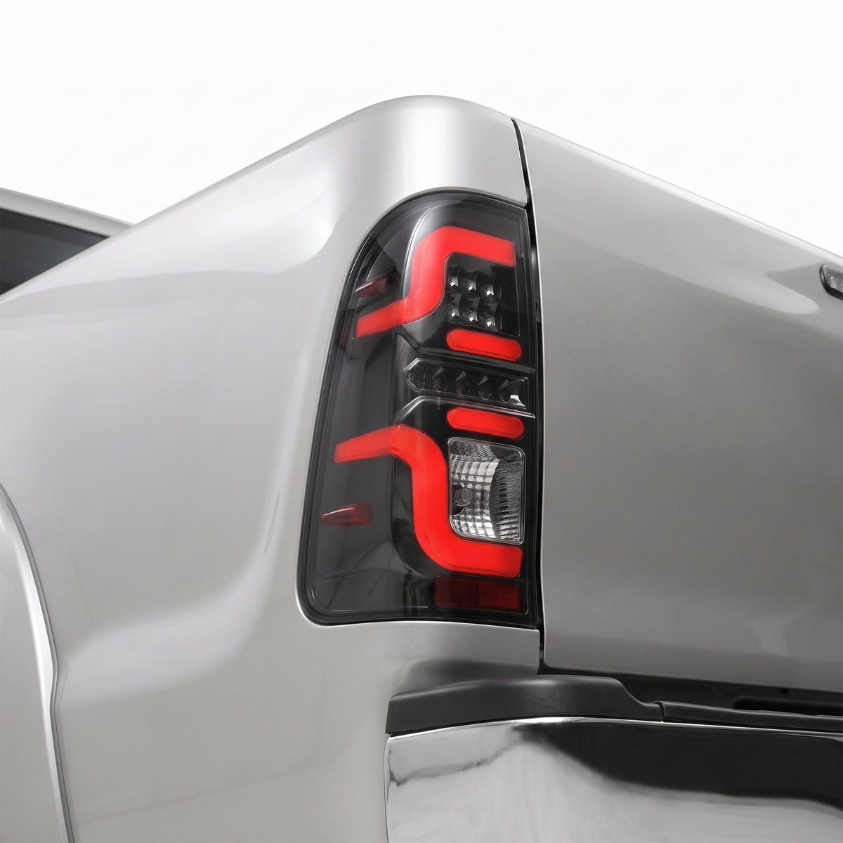 Toyota Hilux N70 (2005 - 2014) LED Tail Lights LH + RH installed close-up