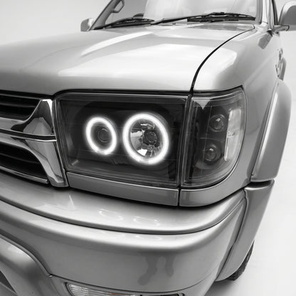 Toyota Hilux Surf / 4 Runner N180 (1995 - 2002) Angel Eyes Headlights LH + RH installed close-up