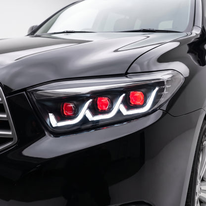 Toyota Kluger XU40 (2011 - 2013) Red Demon Eye Animation Headlights LH + RH installed
