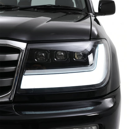 Toyota LandCruiser 100 Series (2005 - 2007) Sequential Full LED DRL Projector Headlights LH + RH