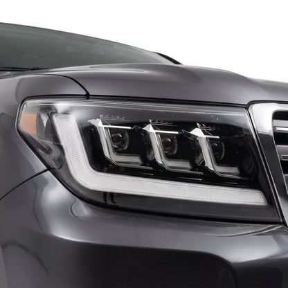 Toyota LandCruiser 200 Series (2007- 2015) FULL LED DRL Projector Headlights LH + RH installed close-up