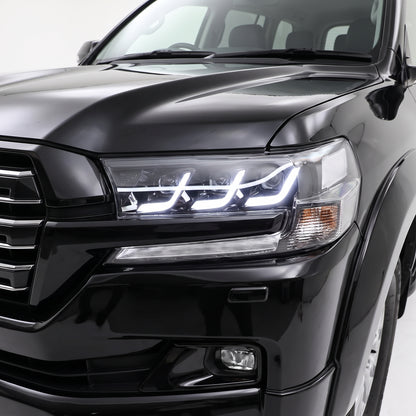 Toyota LandCruiser 200 Series (2016 - 2021) LED DRL Triple Lens Headlights LH + RH installed