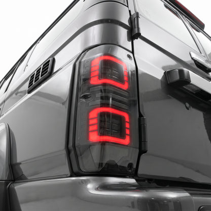 Toyota LandCruiser 76 (2007 - 2022) Sequential LED Tail Lights LH + RH installed close-up