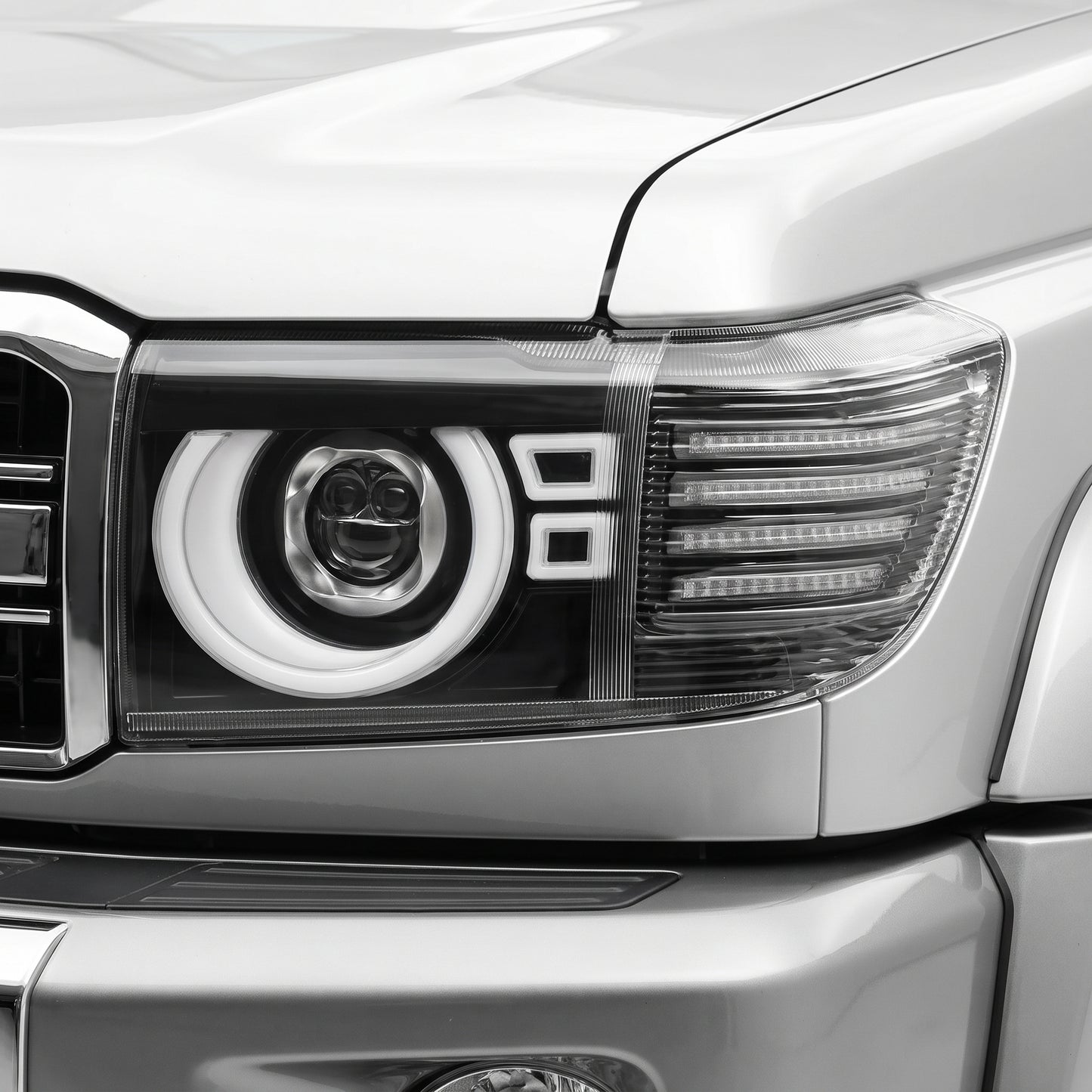 Toyota LandCruiser FJ70 / LC73 / LC76 / LC78 / LC79 Series (2023 - 2026) Black Full LED Laser Headlights LH + RH