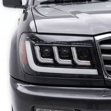 Toyota LandCruiser FZJ100 / UZJ100 (2006 - 2007) LED DRL Chrome Projector Headlights LH + RH