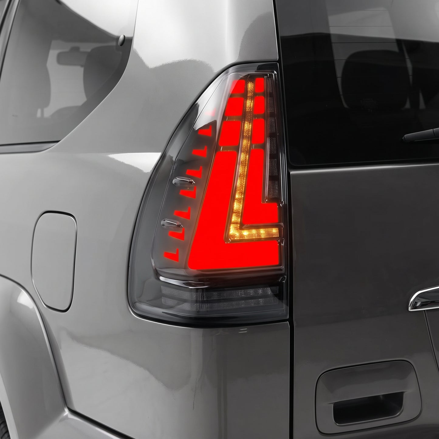 Toyota LandCruiser Prado 120 Series (2003 - 2009) Sequential Smoked Black Full LED Tail Lights LH + RH