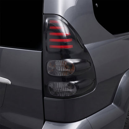 Toyota LandCruiser Prado 120 Series (2003 - 2009) Smoked Black LED Tail Lights LH + RH installed