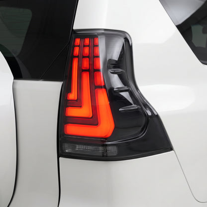 Toyota LandCruiser Prado 150 Series (2010 - 2018) Smoked L-Blade Style LED Tail Lights LH + RH installed