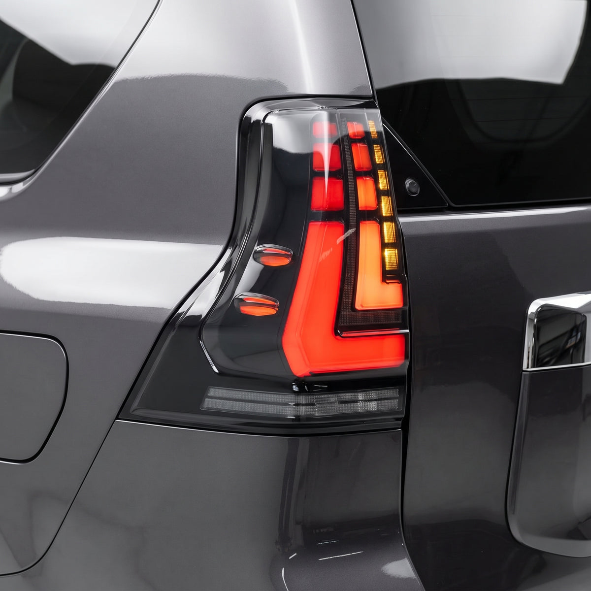 Toyota LandCruiser Prado 150 Series (2018 - 2023) Smoked Sequential Full LED Tail Lights LH + RH installed