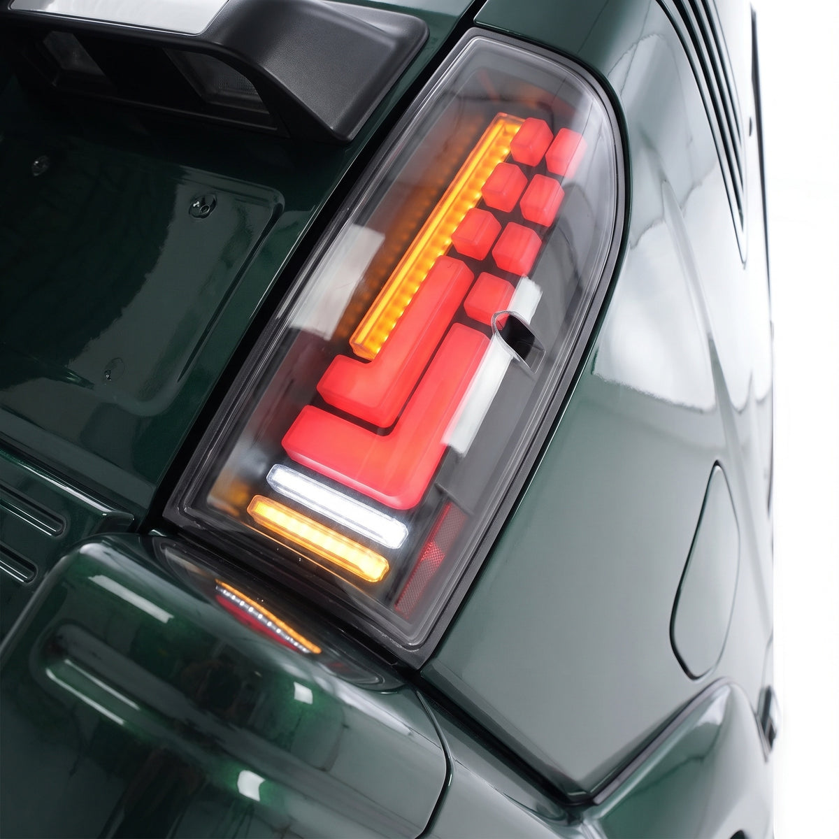 Toyota LandCruiser Prado 90 Series (1995 - 2003) LED Tail Lights LH + RH installed close-up