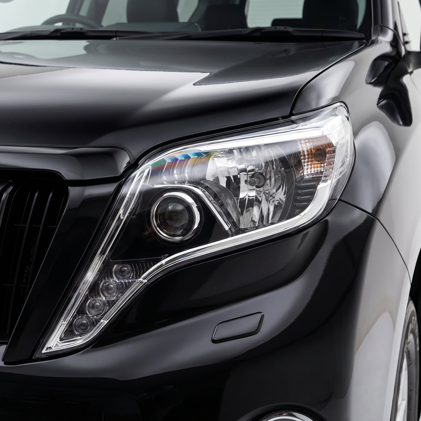 Toyota LandCruiser Prado GRJ150 / KDJ150 Series 2 (2013 - 2017) Black LED DRL Headlights LH + RH