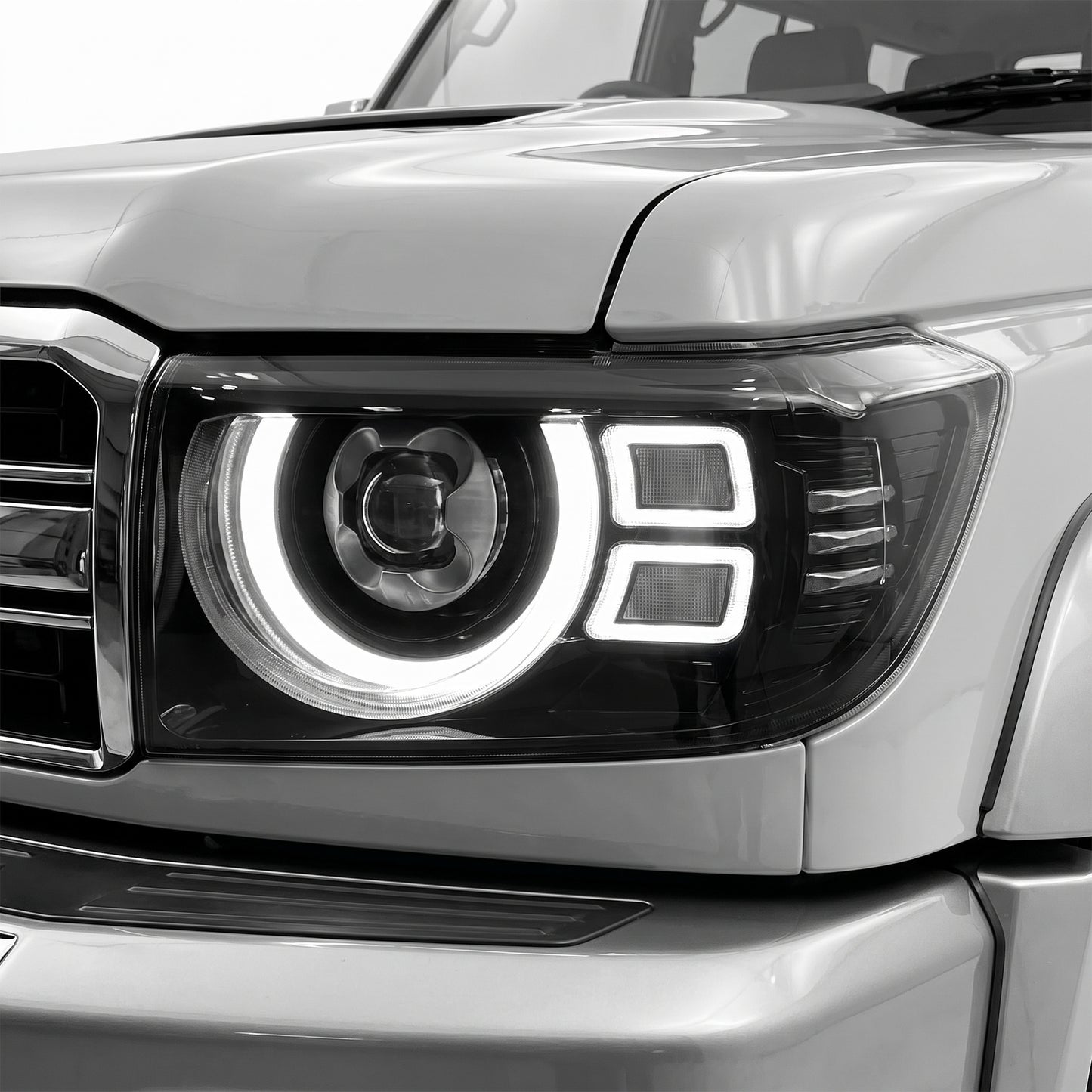 Toyota LandCruiser VDJ76 / 78 / 79 Series (2007 - 2024) Smoked LED Headlights LH + RH
