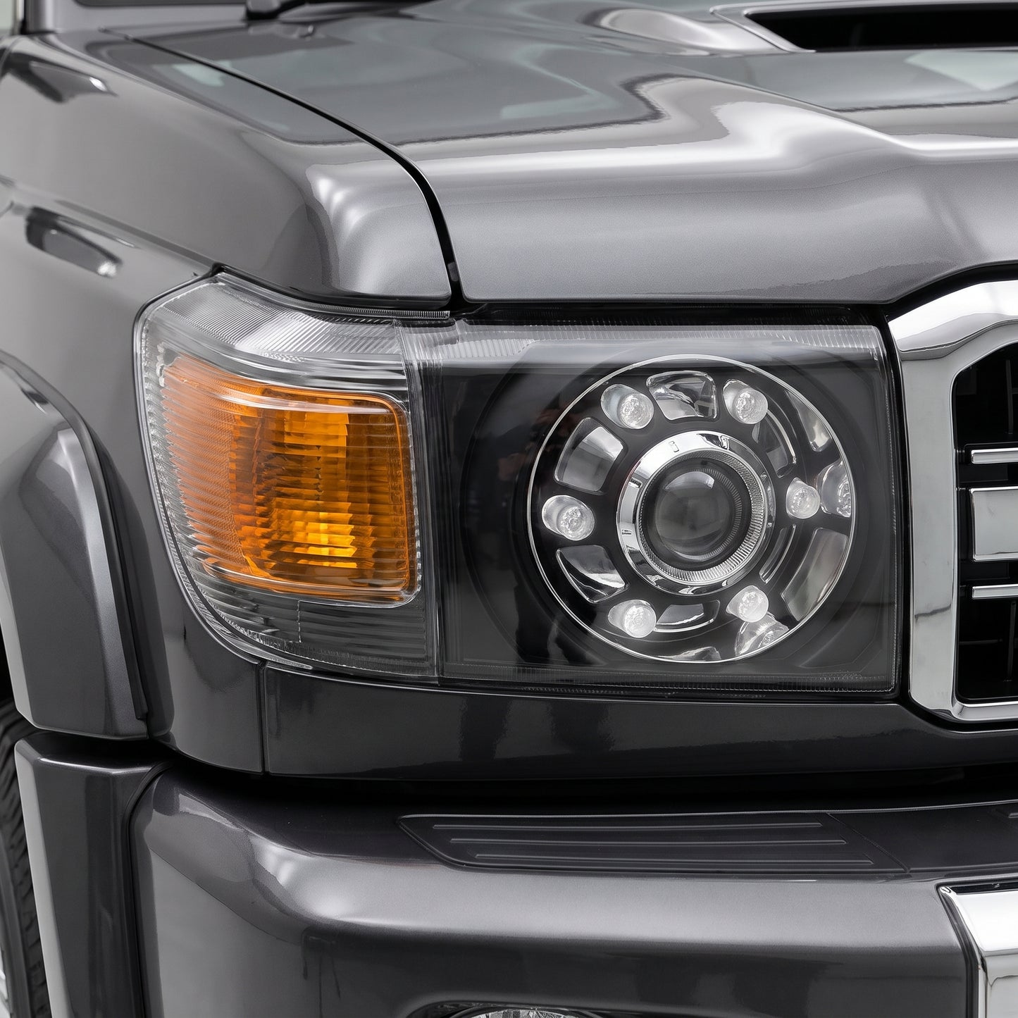 Toyota LandCruiser VDJ 76 / 78 / 79 Series (2007 - 2021) Clear LED Headlights LH + RH