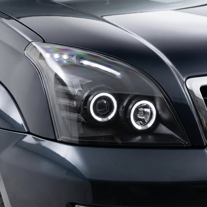 Toyota Prado 120 Series All Models (2002 - 2009) Halo Angel Eyes Headlights LH + RH