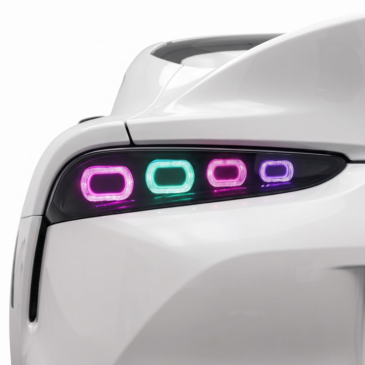 Toyota Supra A90 A91 (2019 - 2024) RGB Sequential LED Tail Lights LH + RH installed close-up