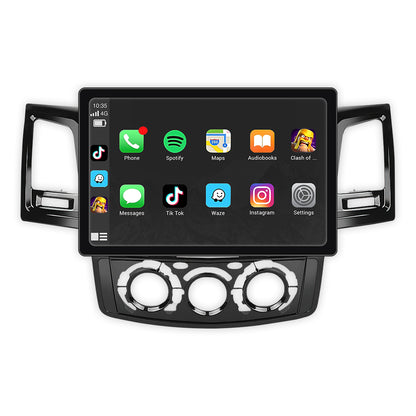 Toyota Hilux N70 (2005 - 2015) 9" 13.3" Wireless Android 16 Head Unit for Apple CarPlay / Android Auto Straight Knob AC Panel
