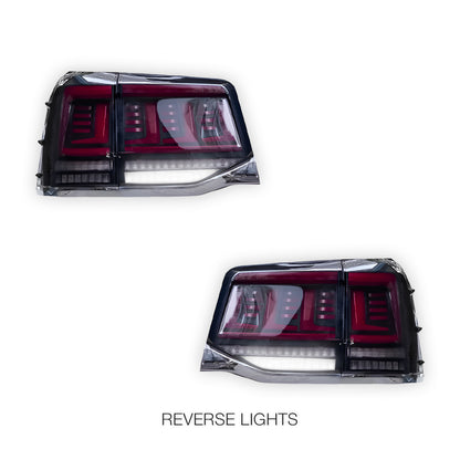 Toyota LandCruiser 200 Series (2016 - 2021) Black Sequential LED Tail Lights LH + RH