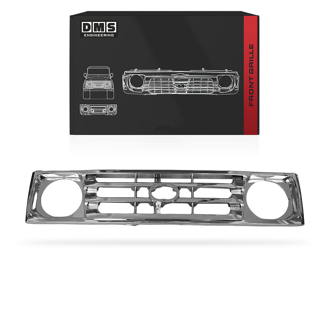 Toyota LandCruiser 78 / 79 Series (1999 - 2007) Black and Chrome Grille