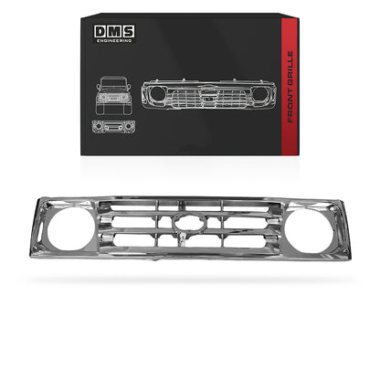 Toyota LandCruiser 78 / 79 Series (1999 - 2007) Black and Chrome Grille