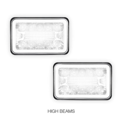 Universal 4 Pcs. 4x6" LED Headlights LH + RH