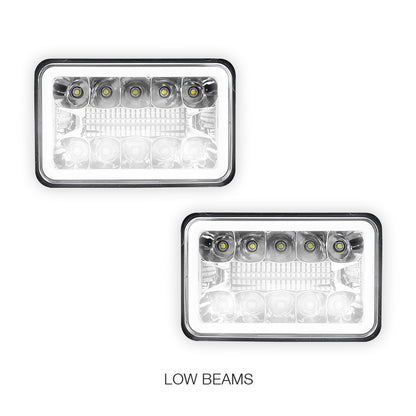 Universal 4 Pcs. 4x6" LED Headlights LH + RH