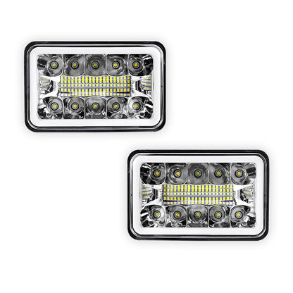 Universal 4 Pcs. 4x6" LED Headlights LH + RH