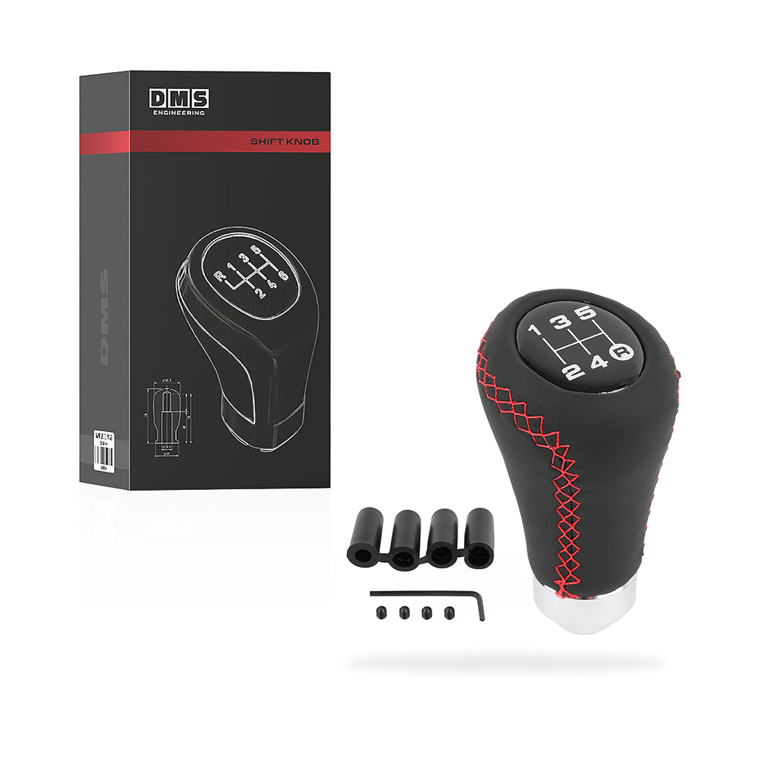 Universal 5-Speed JDM Black and Red TRD Manual Gear Shift Knob