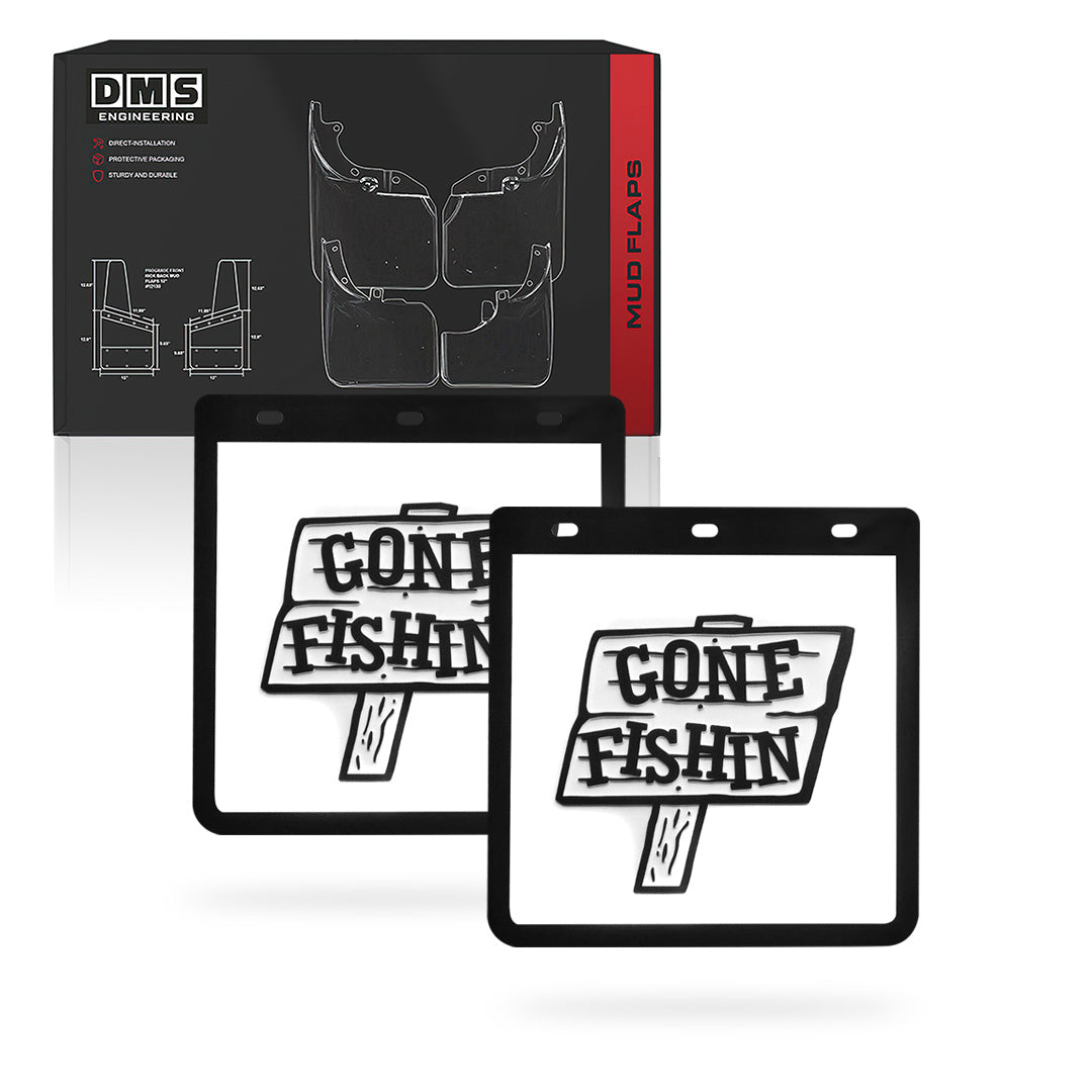 Universal Heavy Duty 4WD Ute & Trailer Gone Fishin Mud Flaps