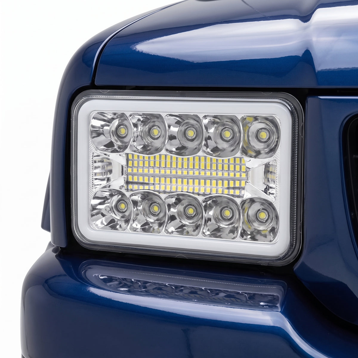 Universal 4 Pcs. 4x6" LED Headlights LH + RH installed